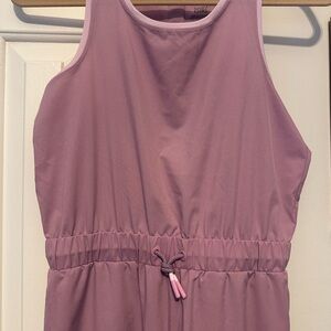 Athleta Girl Jump for Joy Tank Jumpsuit Pockets Geranium Purple Size XL/14